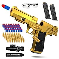 Shell Ejecting Toy Gun, Soft Bullet Toy, Foam Bullet Blaster, EVA Educational Toy for Kids Boys Adults with 40 Foam Bullets & Protective Goggles
