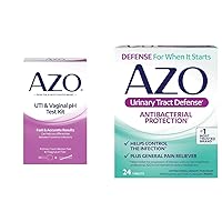 AZO UTI Test Strip + Vaginal pH Test Kit + Urinary Tract Defense Antibacterial Protection, Helps Control Infection
