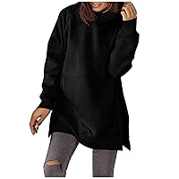 Womens Oversized Hoodies Long Sleeve Sweatshirts Loose Side Split Pullover Tops Comfy Fall Fashion Outfits Clothes