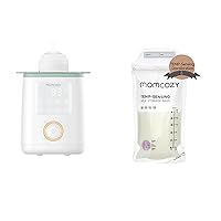 Momcozy Retain Nutrients Bottle Warmer, 9-in-1 & Momcozy Temp-Sensing Breastmilk Storing Bags 200PCS