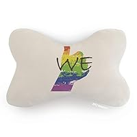 LGBT Rainbow Flag We Car Trim Neck Decoration Pillow Headrest Cushion Pad