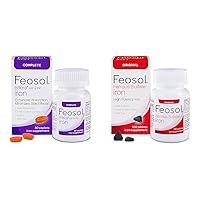 Feosol Complete Iron Supplement Caplets & Original Iron Supplement Tablets, Non-heme, 325mg Ferrous Sulfate (65mg Elemental Iron)