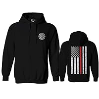 VICES AND VIRTUES American Flag Thin Red Line Firefighter Support Seal Hoodie