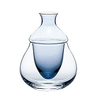 Toyo Sasaki Glass Cold Sake Cup Blue 4.3 x 4.3 x 5.7 inches (11 x 11 x 14.5 cm), Diameter: 1.5 inches (3.8 cm)