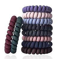 10 Piece Hair Ties For Thick Hair, Coil Elastics Hair Ties, Multicolor Medium Spiral Hair Ties, No Crease Hair Coils, Telephone Cord Plastic Hair Ties For Women And Girls(Matte color)