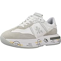 PREMIATA Cassie 6346 White and Beige Women's Sneaker with Sequins - CASSIE6346 - Size
