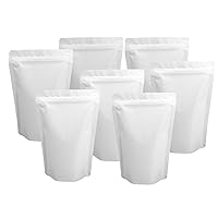 100 Pack Matte White Mylar Stand Up Bags - 3.35x5.1 Inches Resealable Smell Proof Packaging Pouches, Sealable Foil Zipper Pouch Bags for Food Storage