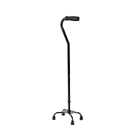 Medline Aluminum Quad Cane with Small Base for Balance, Knee Injuries, Leg Surgery Recovery & Mobility, Portable, Lightweight Walking Aid for Seniors & Adults