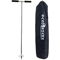 SandShark Lite Series Boat Anchor - Shallow Water Anchor Pole - Jet Ski Anchor, Kayak Anchor, Pontoon Boat Accessories for Beach and Sandbar - 316 Stainless Steel w/Handle and Padded Case