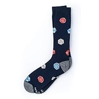 Men's Hipster Charcoal Gray D20 Polyhedral Dice - Dungeons & Dragons D&D DnD - Novelty Crew Dress Socks