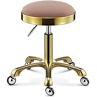 Round Rolling Stools,with Wheels,Massage Stool Chair on Wheels for Beauty Kitchen Salon Home Office, Adjustable High Rolling Swivel Stool Spa Tattoo Work Office Massage Stools/G