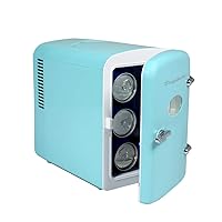 Frigidaire EFMIS175-BLUE Portable Mini Fridge-Retro Extra Large 9-Can Travel Compact Refrigerator, Blue, 5 Liters
