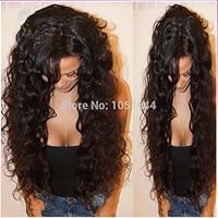 Virgin Brazilian Hair Human Hair Wigs Curly Front Lace Wig & Glueless Full Lace Wigs for Black Women (16inch front lace wig)
