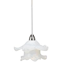 WAC Lighting QP533-OP/CH Mini Brittany Quick Connect Pendant with Opaline Shade and Chrome Socket Set