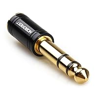 MOBOREST 1/4'' (6.35mm) Male TRS Plug to 1/8'' (3.5mm) Female Socket Stereo Audio Jack Pure Copper Adapter for Headphone, Amp, Adapte - Black 1PCS