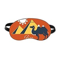 Egypt Pyramid Sphinx Camel Pattern Sleep Eye Shield Soft Night Blindfold Shade Cover