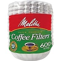 (63113) Super Premium 8-12 Cup Basket Coffee Filters, White, 600 Count