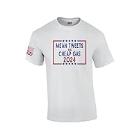 Mean Tweets and Cheap Gas 2024 Funny Political Men's Short Sleeve T-Shirt Graphic Tee