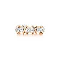 14K Rose Gold Plated Sixteen Stone Ring White CZ Gemstone Also a Great Choice for Wedding Gift for Women & Girls Rings US Size: 4 To 13