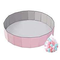 47x11.8Inch Kids Ball Pit Include 70 Balls, Foldable & Portable & Reusable Balls Pit for Toddlers, Play Pit for Dog, Indoor & Outdoor Use, Oversized (Pink)