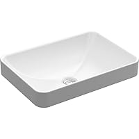 5373-0 Vox Rectangle Vessel Bathroom Sink, Vitreous China, 22-5/8