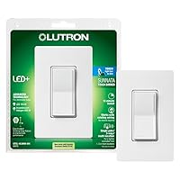 Lutron Sunnata Touch Dimmer Switch with Wallplate with LED+ Advanced Technology, for LED and Incandescent, 3 Way/Multi Location, STCL-153MW-WH, White