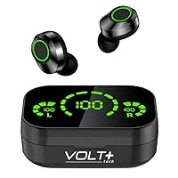 Plus TECH Wireless V5.3 LED Pro Earbuds Compatible with Google Pixel XL/Pixel 3/Pixel 3 XL/Pixel 3a/Pixel 4 XL IPX3 Water & Sweatproof/Noise Reduction & Quad Mic(Black)