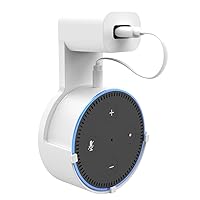 Echo Dot Wall Mount Hanger Stand for Dot 2nd Generation Case Hardware Brackets Hanger Stand Holder Compact Plug in Kitchens Bathroom White