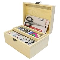 Solid Wood Needle Box Set Storage Box, Sewing Kit Needle Tape Scissor Multifunction Threads Sewing Tools Creative Gift Box Gift - (Color: D)