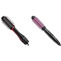 Revlon One Step Volumizer Plus 2.0 Hair Dryer and Hot Air Brush Bundle with 1 Inch Silicone Bristle Heated Styling Brush