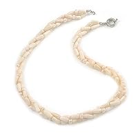Avalaya 3 Strand Intertwine Off White Coral Freshwater Pearl Necklace/ 47cm L