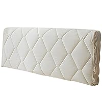 Dustproof Bed Headboards Cover Double King Size Small Doubl Printing Headboard Slipcover Stretch Bed Head Protector Cover Color Bedroom Decoration,White-220cm-1.5kg