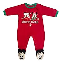 Disney Mickey and Minnie Mouse Holiday Blanket Sleeper for Baby