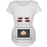Halloween Costume Pregnant Bun in The Oven Maternity Soft T Shirt White X-LG