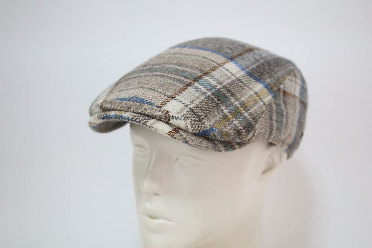 Gottmann 2696521 Men's Hunting, Large Size, Autumn/Winter, With Ear Flaps, Wool, Beige, Checkered, Ear Flaps