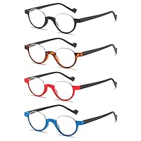 Half Rim Reading Glasses - 4 Pack Spring Hinge Eyeglasses for Women Men Fashion Half Frame Readers