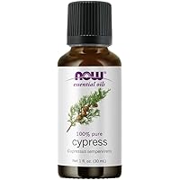 NOW Essential Oils, Cypress Oil, Balancing Aromatherapy Scent, Steam Distilled, 100% Pure, Vegan, Child Resistant Cap, 1-Ounce