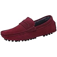 Men's Suede Leather Penny Loafers Comfort Driving Shoes Moccasin Slippers
