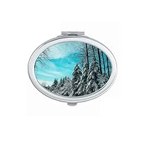 Pine Clouds Blue Sky Art Deco Gift Fashion Mirror Portable Fold Hand Makeup Double Side Glasses