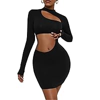 Solid Cut Out Bodycon Dress