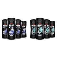 Body Wash Phoenix 4 Count 12h Refreshing Scent Crushed Mint & Rosemary Men's Body Wash 16 oz & Body Wash Apollo 4 Count for Long Lasting Freshness Sage & Cedarwood Men's Body Wash 16 oz