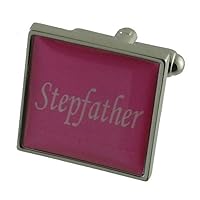 Stepfather Pink Colour Wedding Cufflinks with Black Pouch