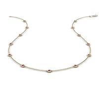 Ruby by Yard 13 Station Necklace 0.60 ctw 14K Yellow Gold. Included 18 Inches Gold Chain.