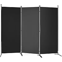 VEVOR Room Divider, 6.1 ft Room Dividers and Folding Privacy Screens (3-Panel), Fabric Partition Room Dividers for Office, Bedroom, Dining Room, Study, Freestanding, Black