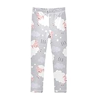 Leggings for Girls Soft Stretch Pants Soft Girls Leggings Ankle Length Leggings for Kids Toddler 4-10 Years