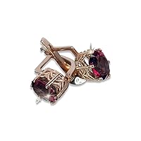 Russian Soviet rose pink 14k 585 gold earrings vec003 alexandrite ruby emerald sapphire