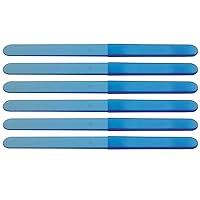 ForPro O-Files File Handles for O-Files Replaceable File System, Blue, Double-Sided Manicure Nail File Handles, 7.2” L x .63” W, 6-Count