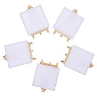 10 Sets Mini Frame Art Kid Suit Blank Canvas Stencils for Painting Mini Tripod Tabletop Tripod Mini Easel Stand Painting Canvases Tiny Easel Represent with Box Wood Child