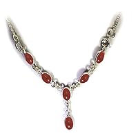 Choose Your Color Natural Handmade Silver Necklace Oval Shape Fashion Jewelry for Women