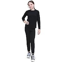 Girls Ribbed Top & Bottom Tracksuit Lounge wear Trendy Long Sleeves Top & Fashion Ribbed Legging Outfit Set